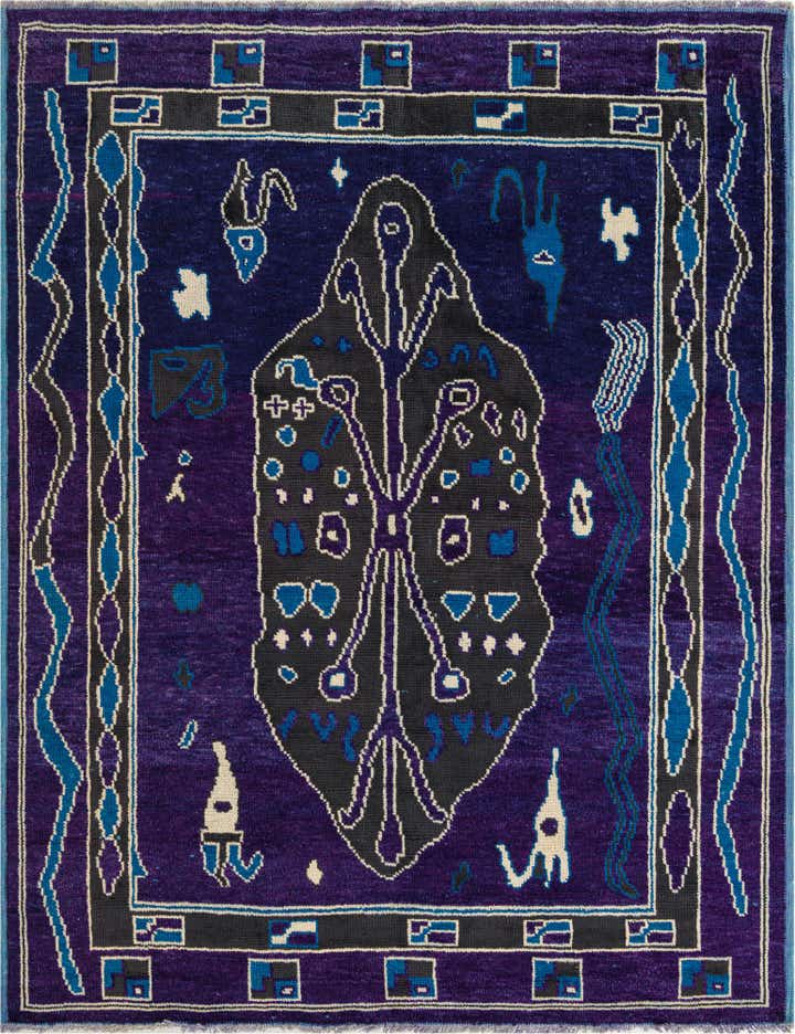 8' 1 x 10' 1 Hand Knotted Oushak Wool Rug