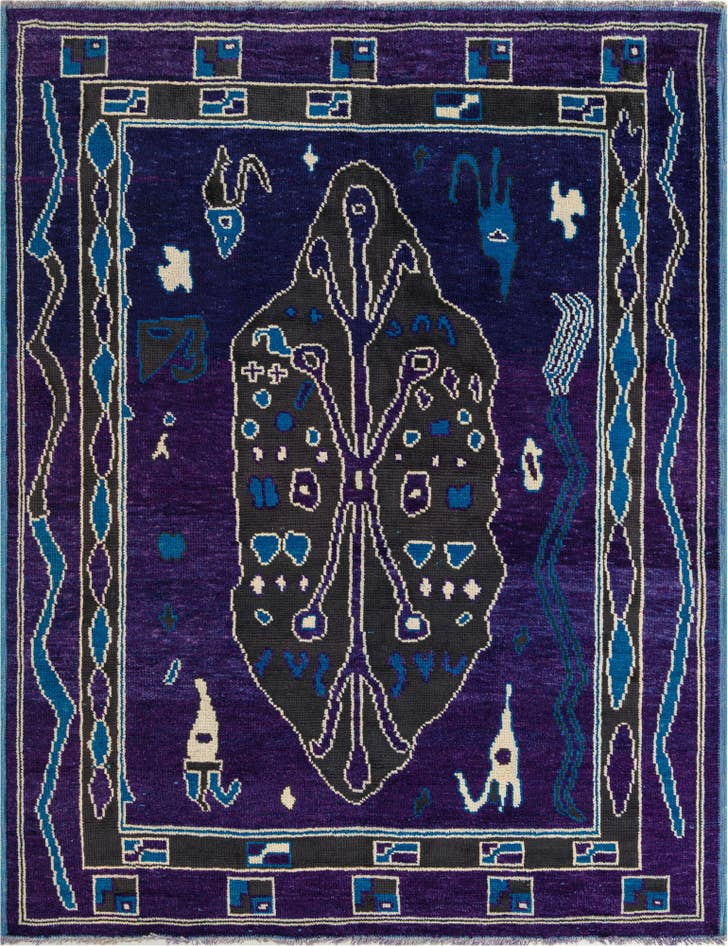 Detail image of 8' 1 x 10' 1 Hand Knotted Oushak Wool Rug