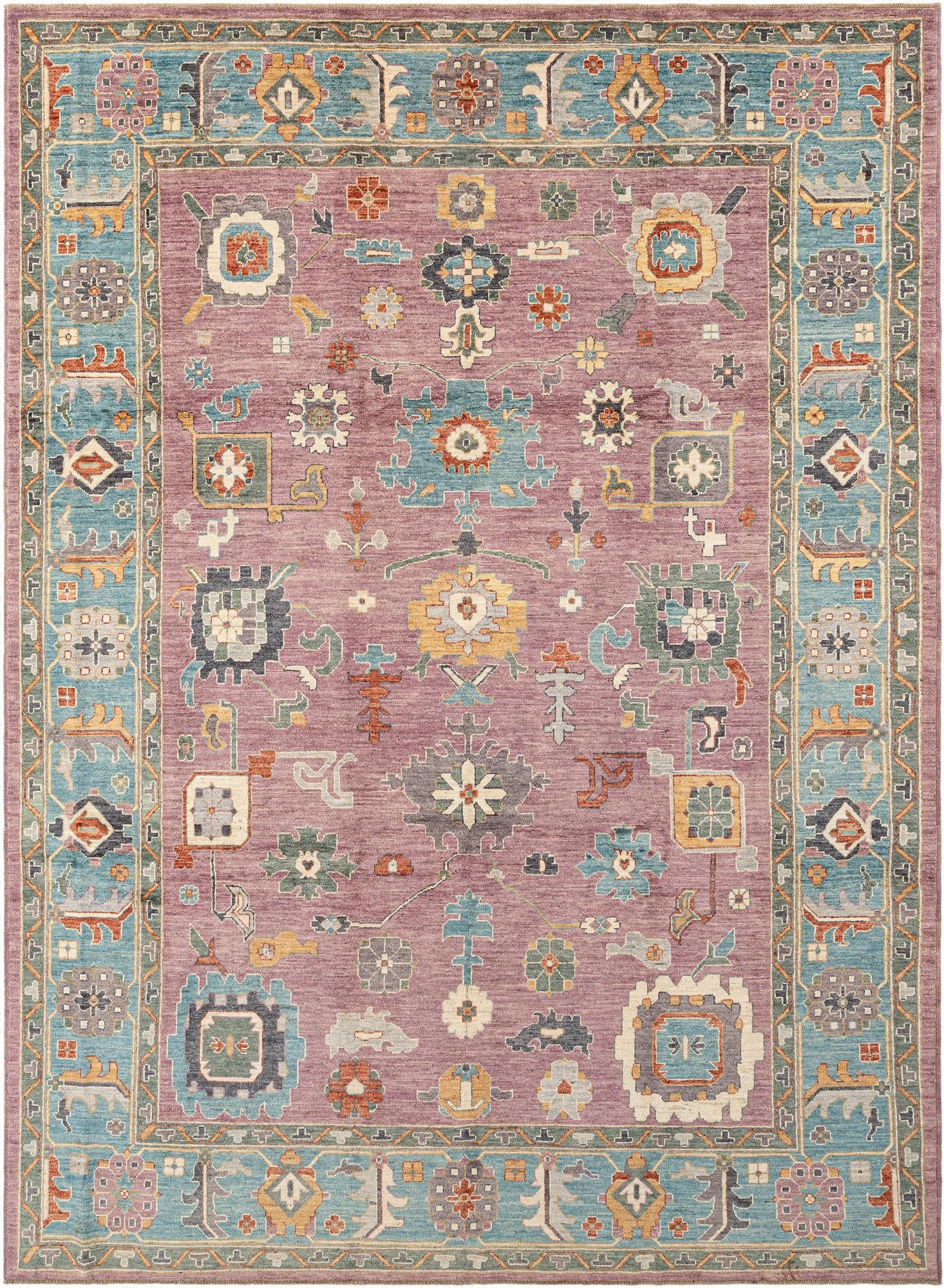 8' 9 x 12'  Hand Knotted Oushak Rug