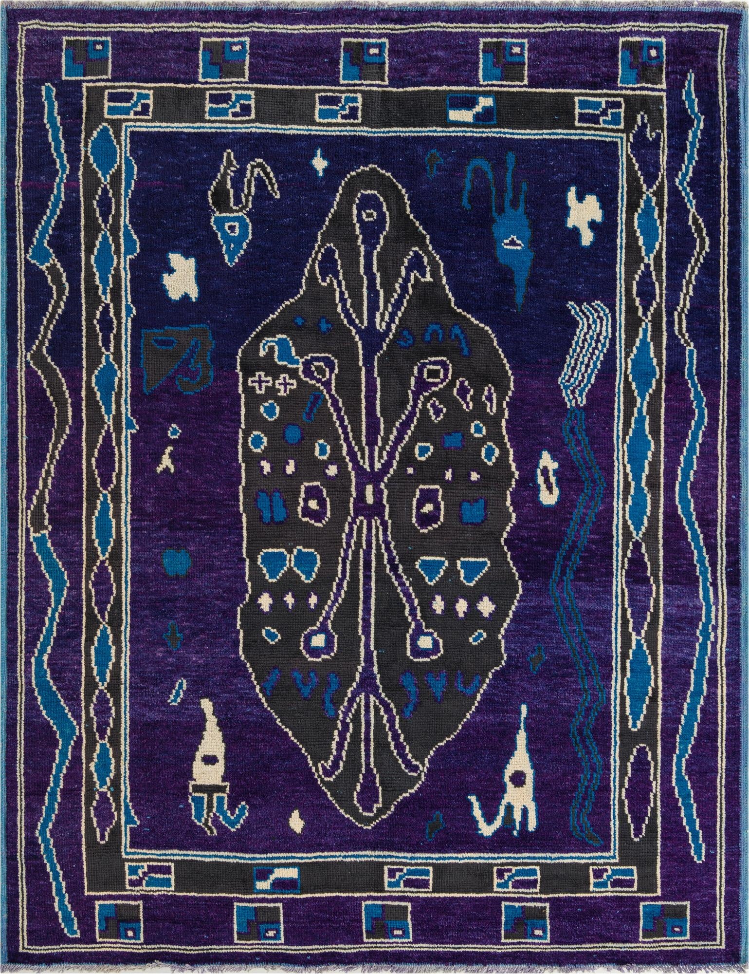 8' 1 x 10' 1  Hand Knotted Oushak Wool Rug