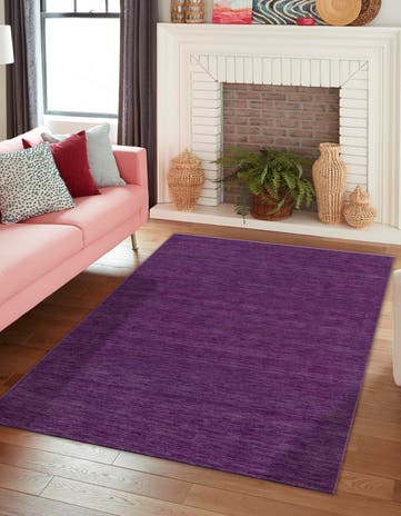 6' 7 x 9' 10 Hand Knotted Solid Gabbeh Wool Rug