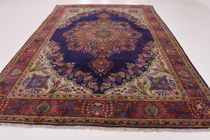 Detail image of 9' 5 x 13' Hand Knotted Tabriz Persian Wool Rug