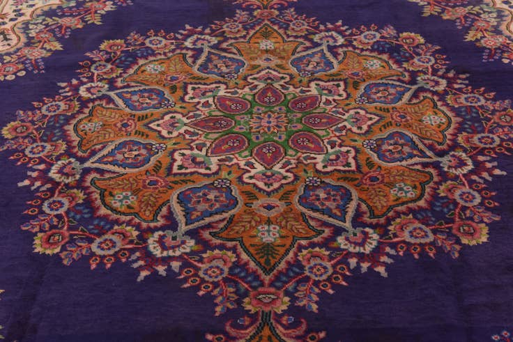 Detail image of 9' 5 x 13' Hand Knotted Tabriz Persian Wool Rug