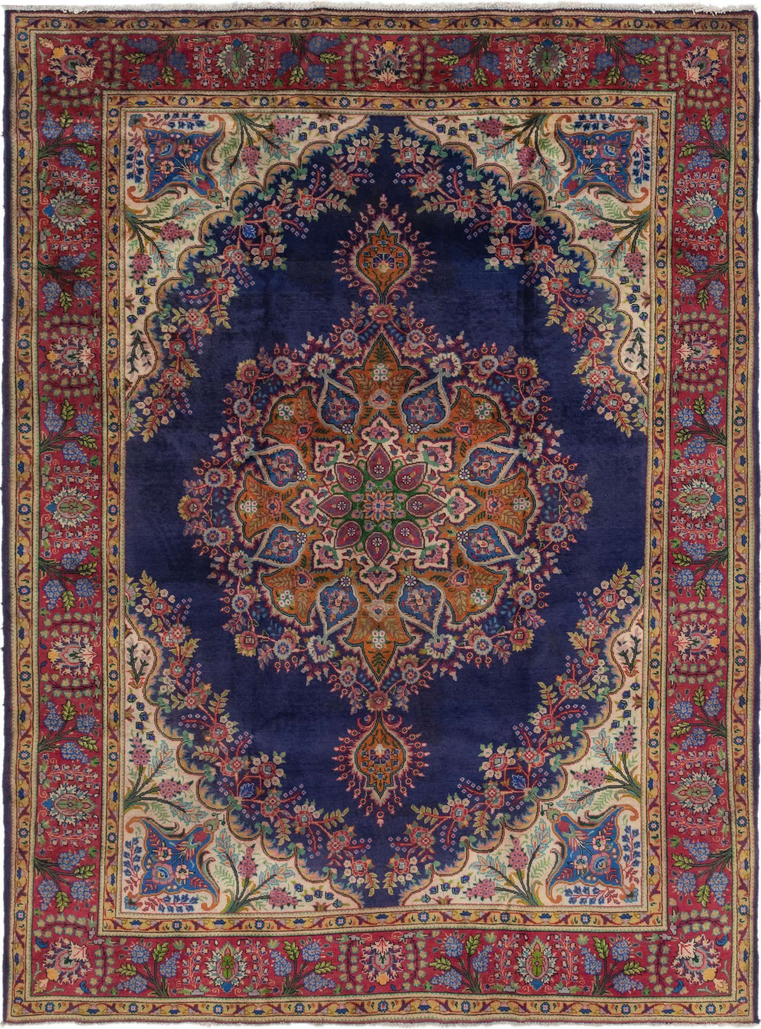 9' 5 x 13' Hand Knotted Tabriz Persian Wool Rug