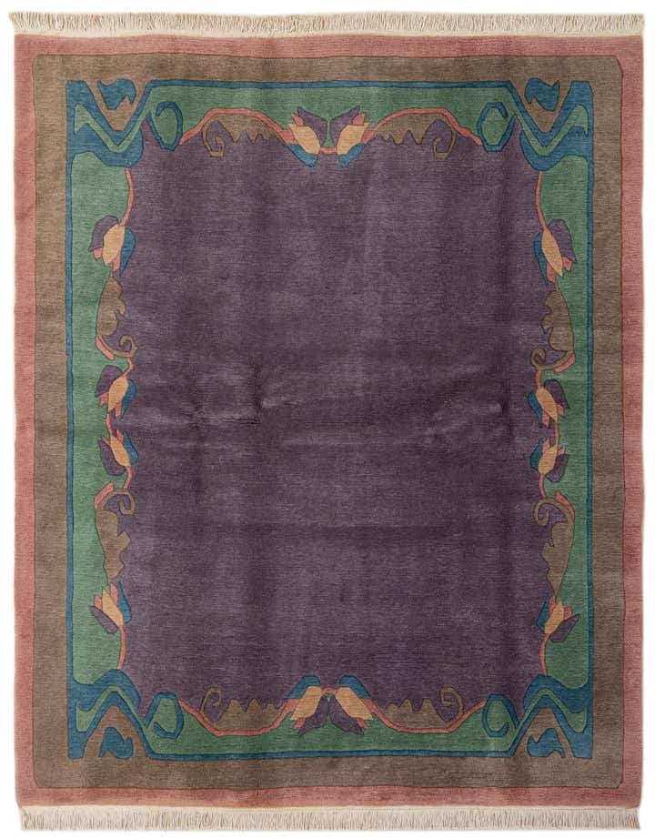 6' 7 x 8' 2 Hand Knotted Tibet Wool Rug