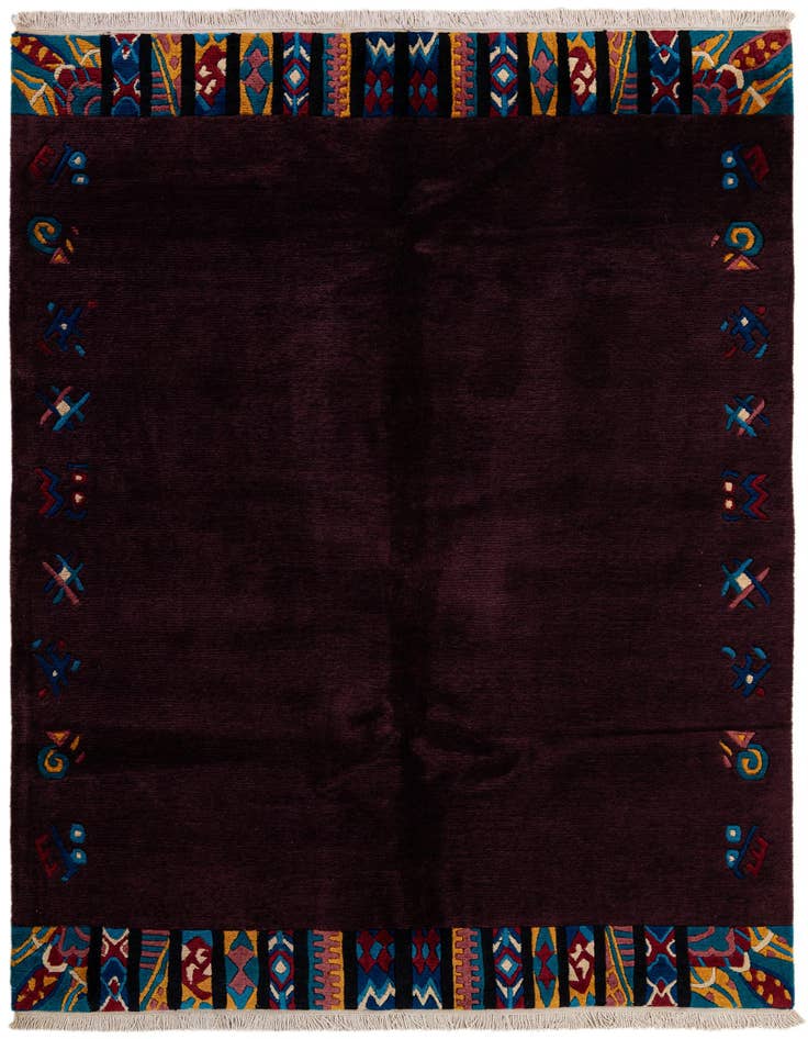 Detail image of 5' 8 x 7' 8 Hand Knotted Tibet Wool Rug