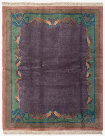 6' 7 x 8' 2 Hand Knotted Tibet Wool Rug