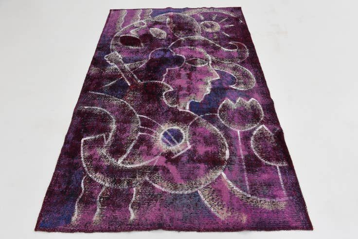 Detail image of 3' 10 x 6' Hand Knotted Ultra Vintage Persian Wool Rug