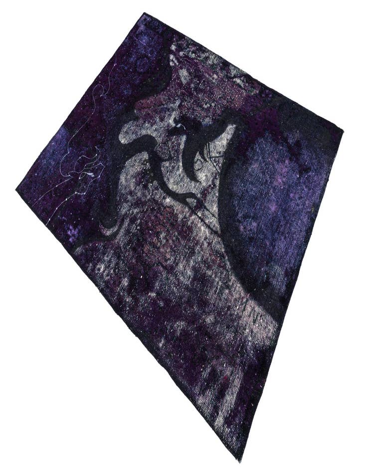 Detail image of 3' 7 x 4' 7  Hand Knotted Ultra Vintage Persian Wool Rug