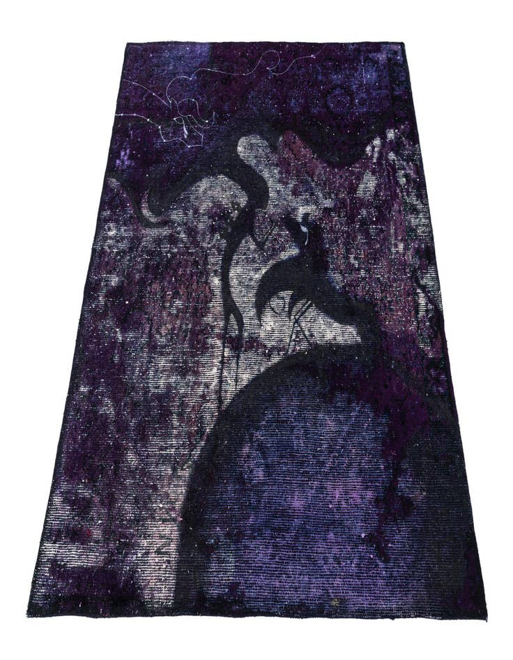 Detail image of 3' 7 x 4' 7  Hand Knotted Ultra Vintage Persian Wool Rug