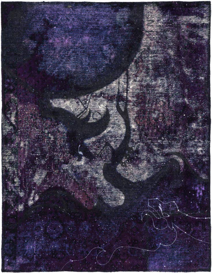 Detail image of 3' 7 x 4' 7 Hand Knotted Ultra Vintage Persian Wool Rug