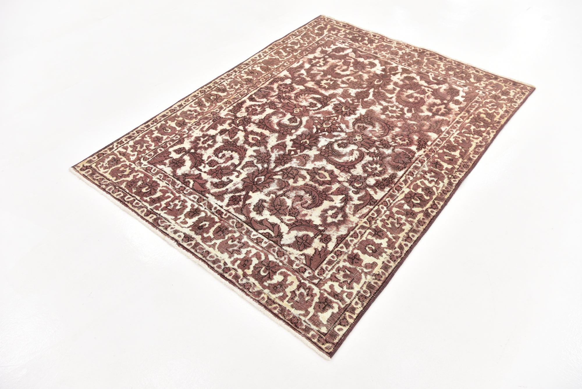 4' 8 x 6' 3 Hand Knotted Ultra Vintage Persian Wool Rug