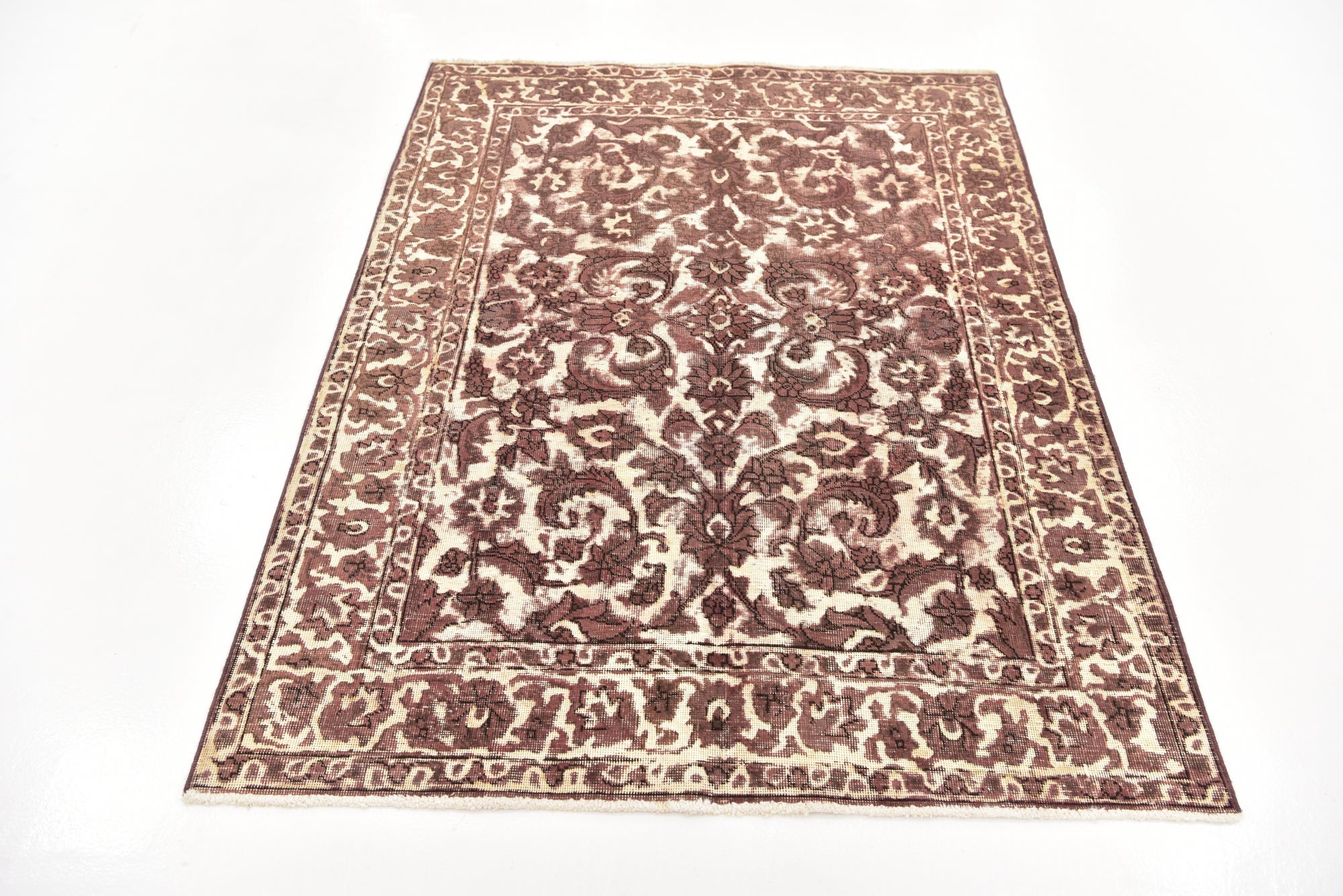 4' 8 x 6' 3 Hand Knotted Ultra Vintage Persian Wool Rug