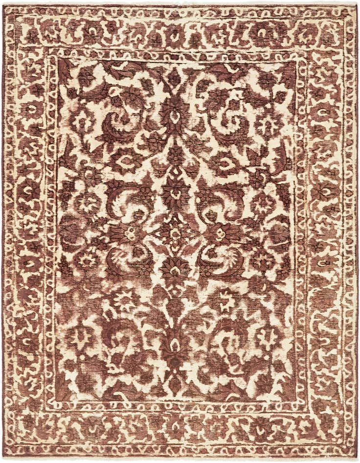 Detail image of 4' 8 x 6' 3 Hand Knotted Ultra Vintage Persian Wool Rug