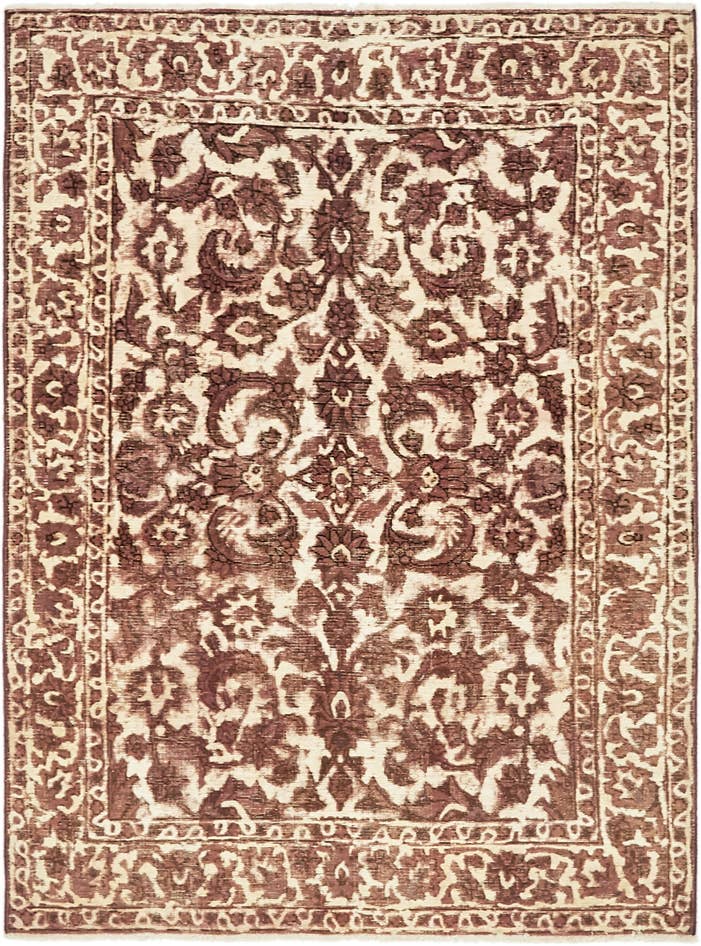 Detail image of 4' 8 x 6' 3 Hand Knotted Ultra Vintage Persian Wool Rug