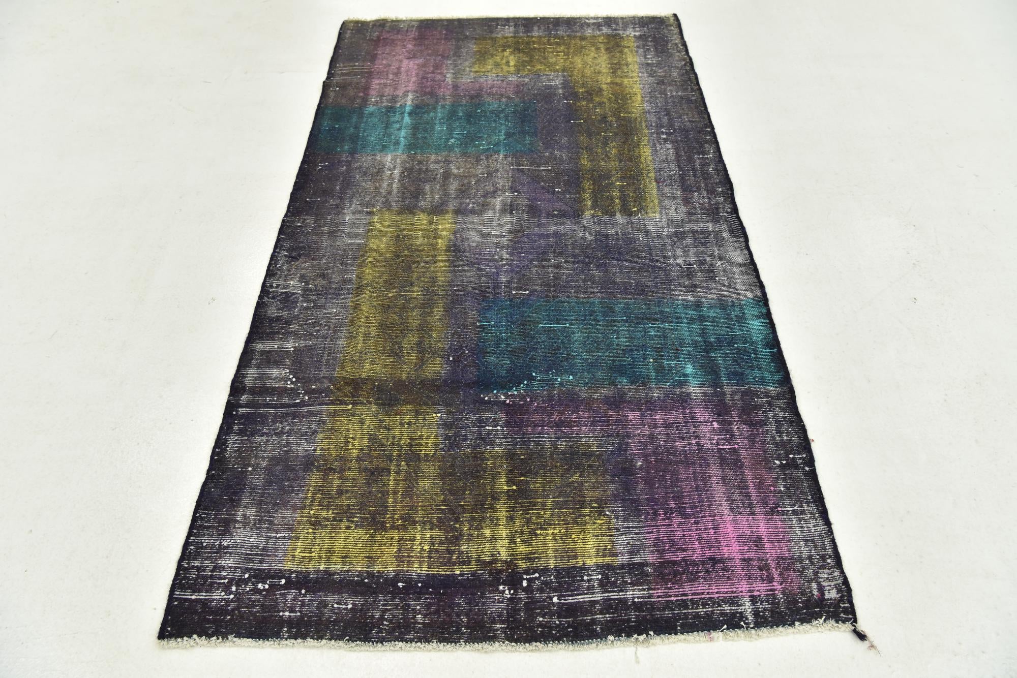 3' 9 x 7' Hand Knotted Ultra Vintage Persian Wool Rug