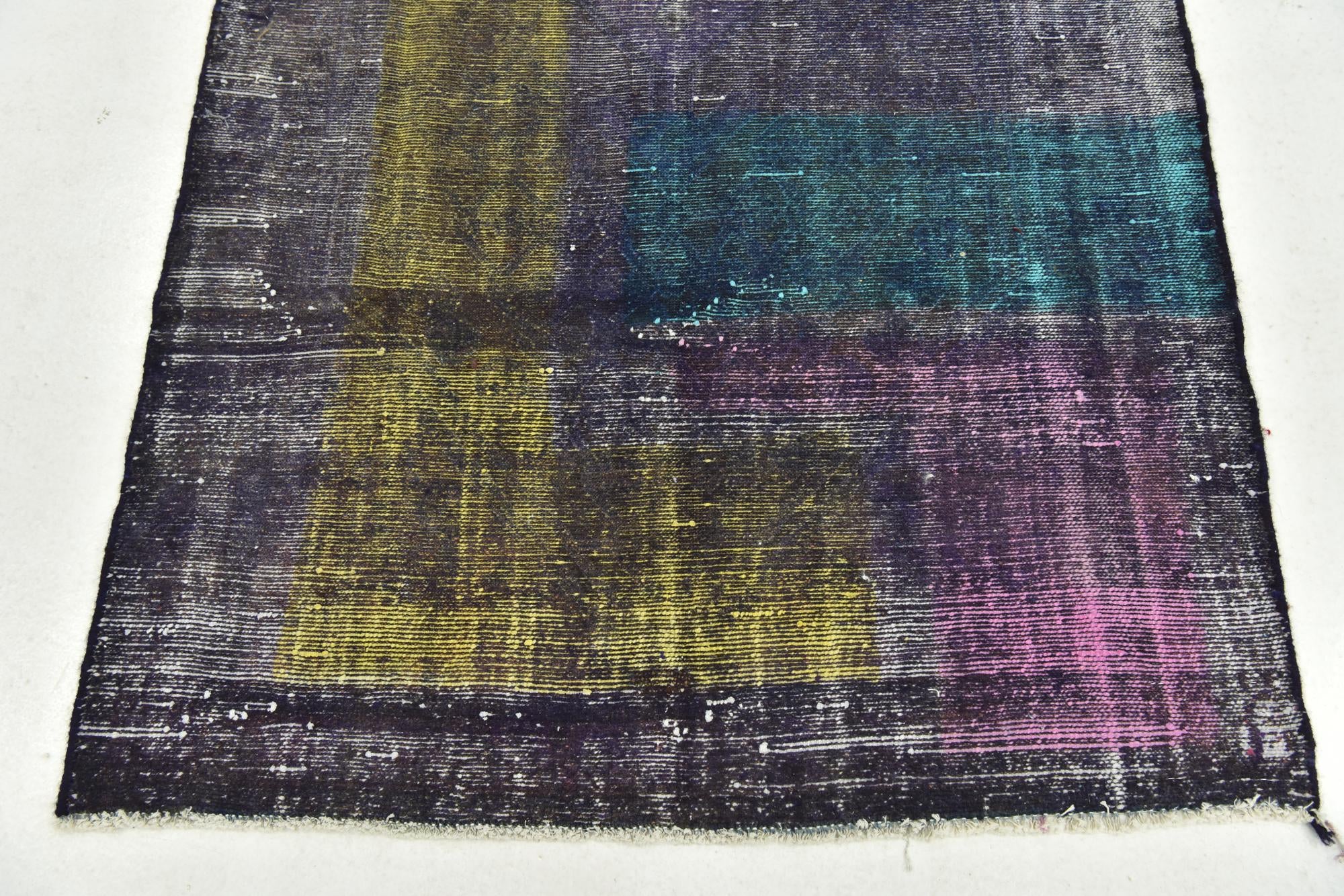 3' 9 x 7' Hand Knotted Ultra Vintage Persian Wool Rug