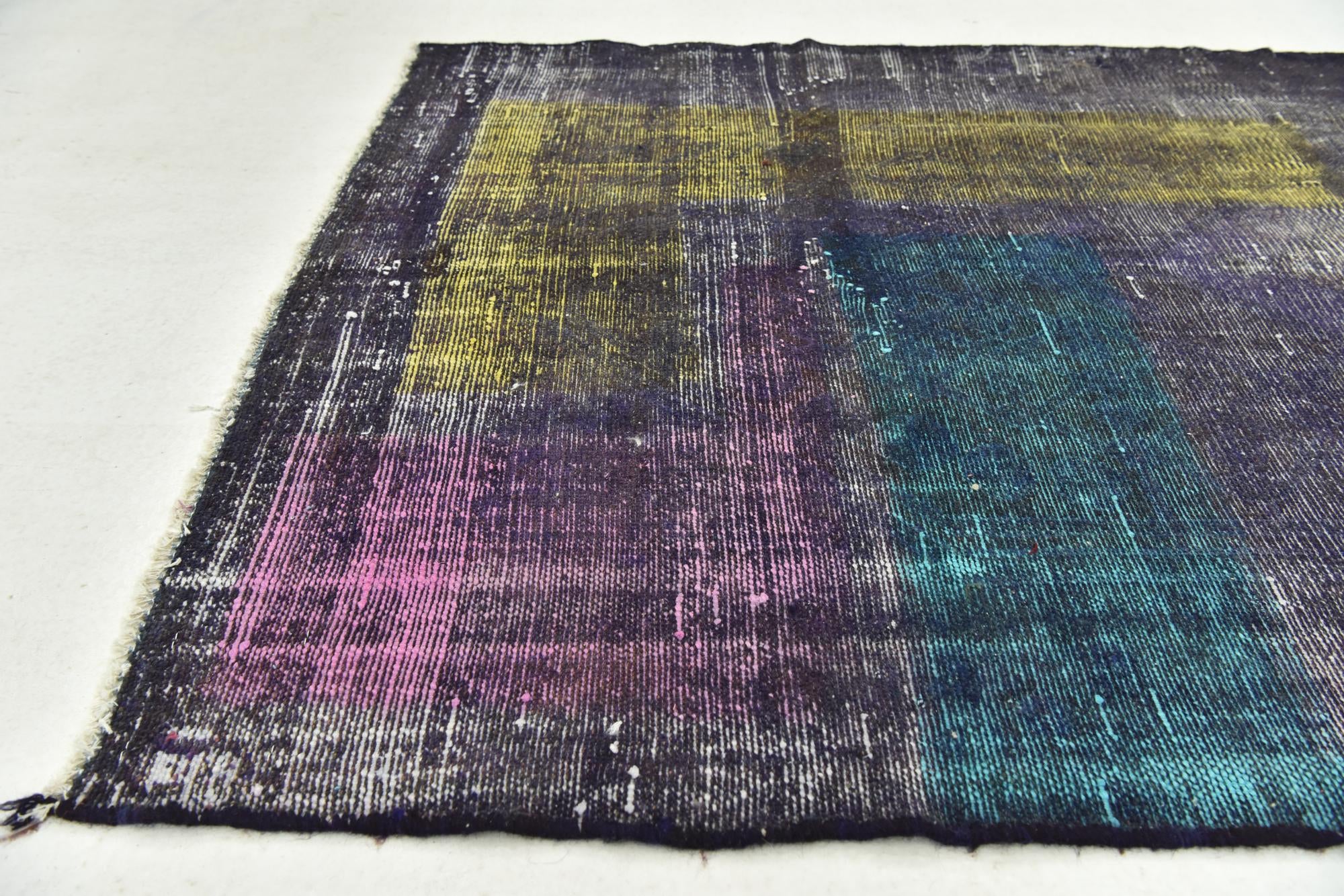 3' 9 x 7' Hand Knotted Ultra Vintage Persian Wool Rug