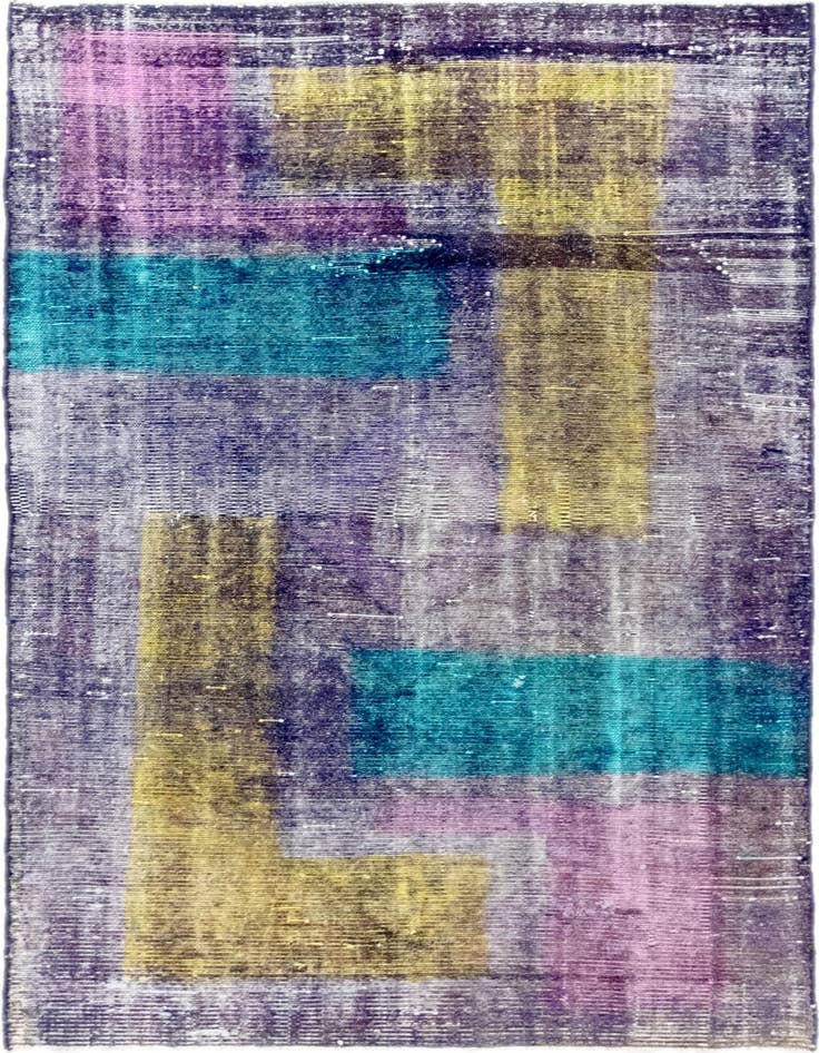 Detail image of 3' 9 x 7' Hand Knotted Ultra Vintage Persian Wool Rug