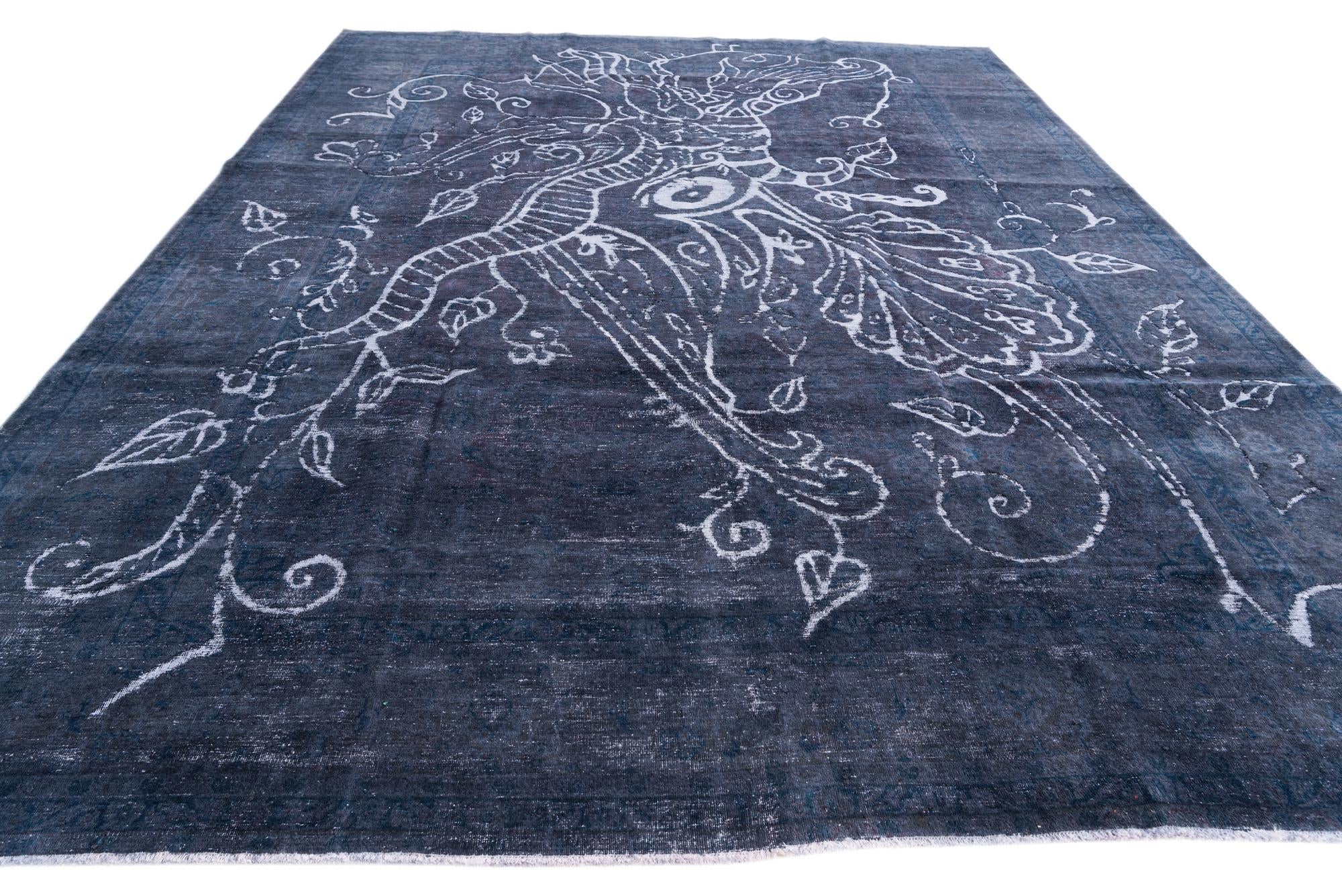 9' 7 x 12' 6 Hand Knotted Ultra Vintage Persian Wool Rug