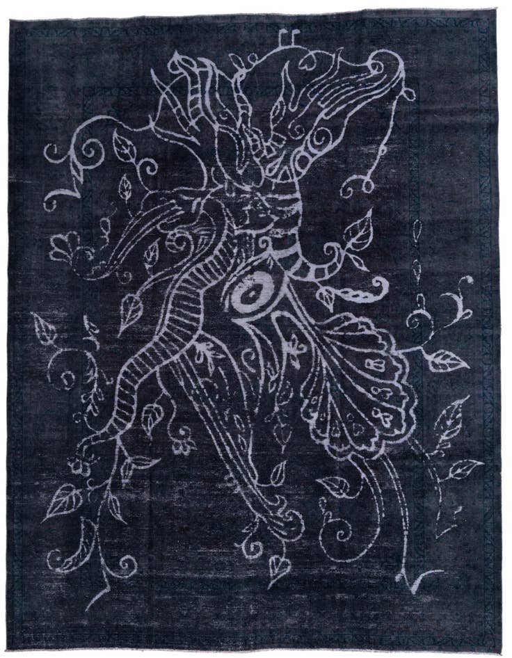 Detail image of 9' 7 x 12' 6 Hand Knotted Ultra Vintage Persian Wool Rug