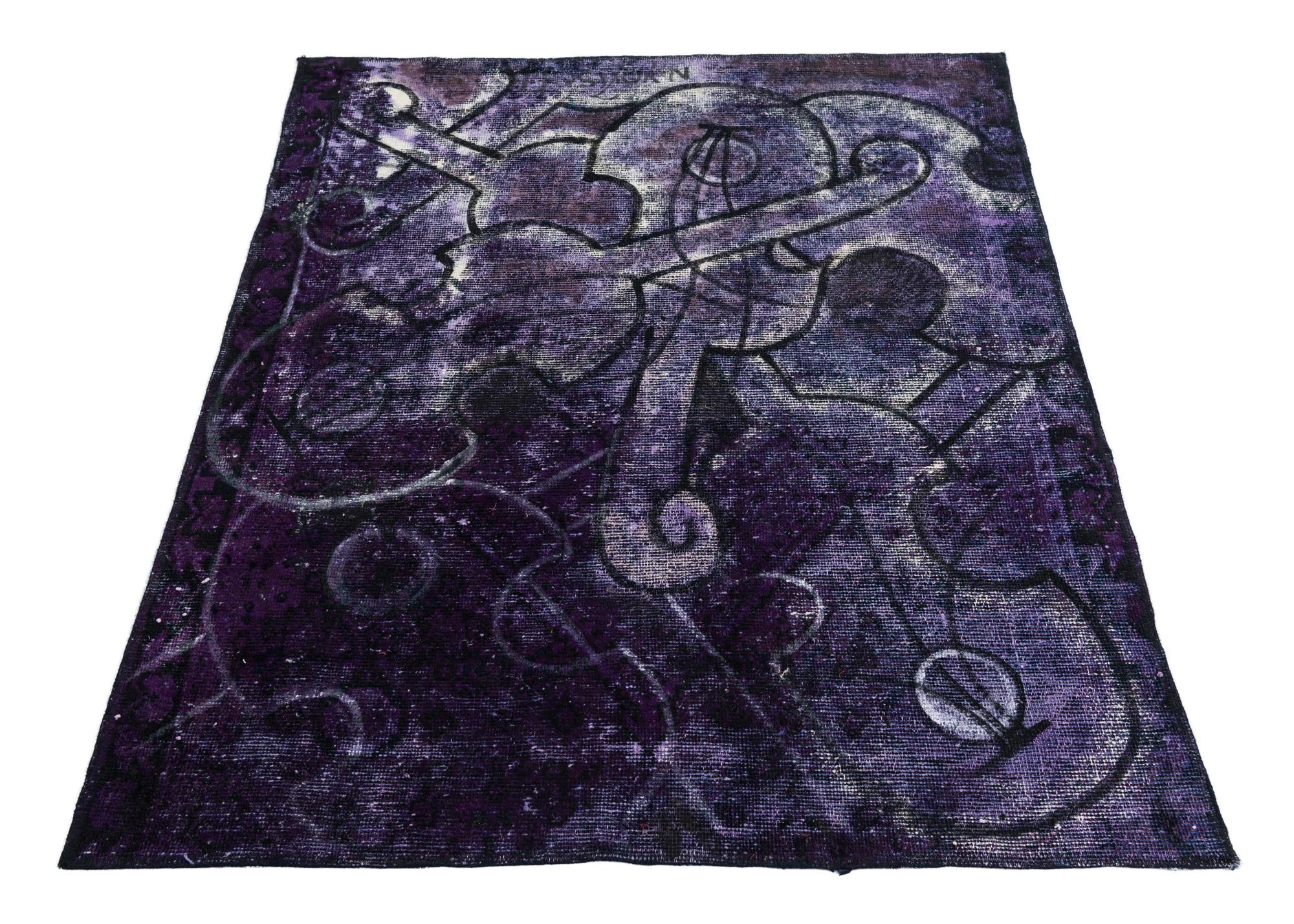 3' 10 x 4' 7 Hand Knotted Ultra Vintage Persian Wool Rug