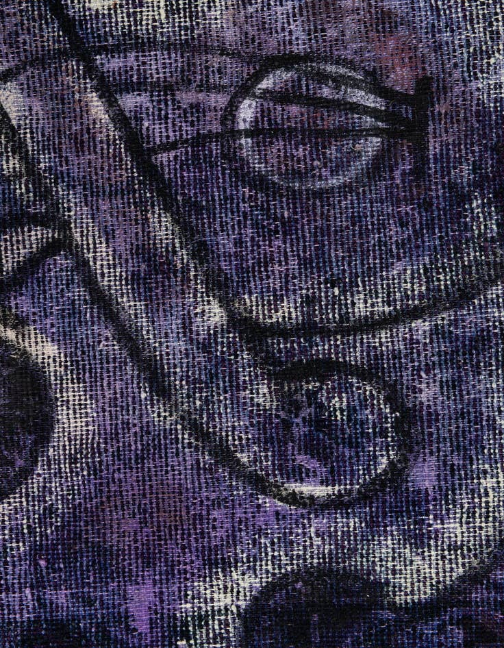 Detail image of 3' 10 x 4' 7  Hand Knotted Ultra Vintage Persian Wool Rug