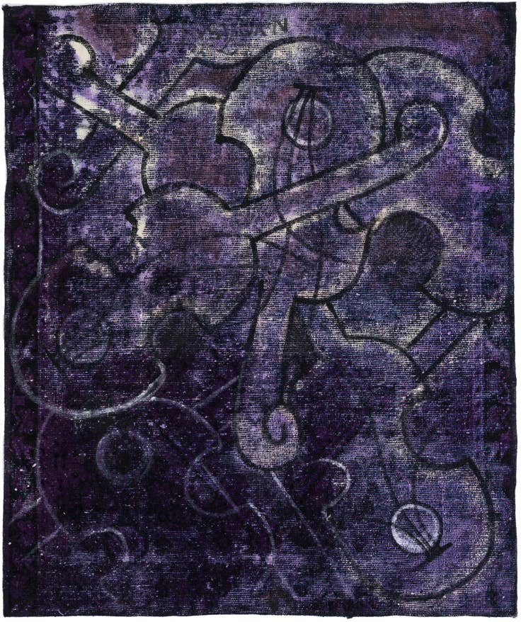 Detail image of 3' 10 x 4' 7 Hand Knotted Ultra Vintage Persian Wool Rug