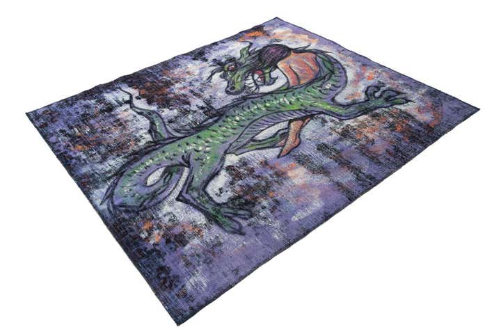 4' 10 x 5' 8 Hand Knotted Ultra Vintage Persian Wool Rug