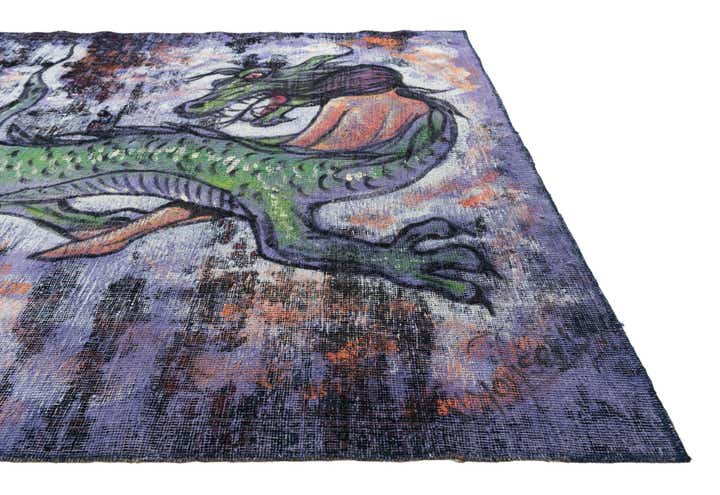 4' 10 x 5' 8 Hand Knotted Ultra Vintage Persian Wool Rug