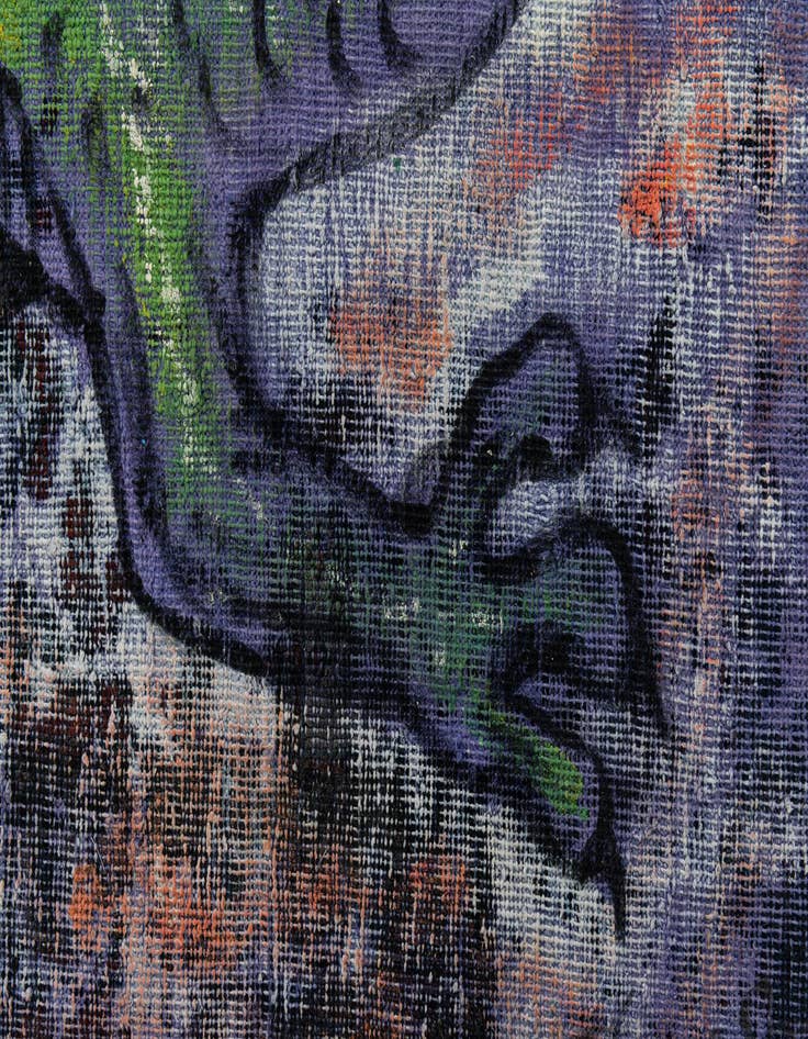 Detail image of 4' 10 x 5' 8  Hand Knotted Ultra Vintage Persian Wool Rug