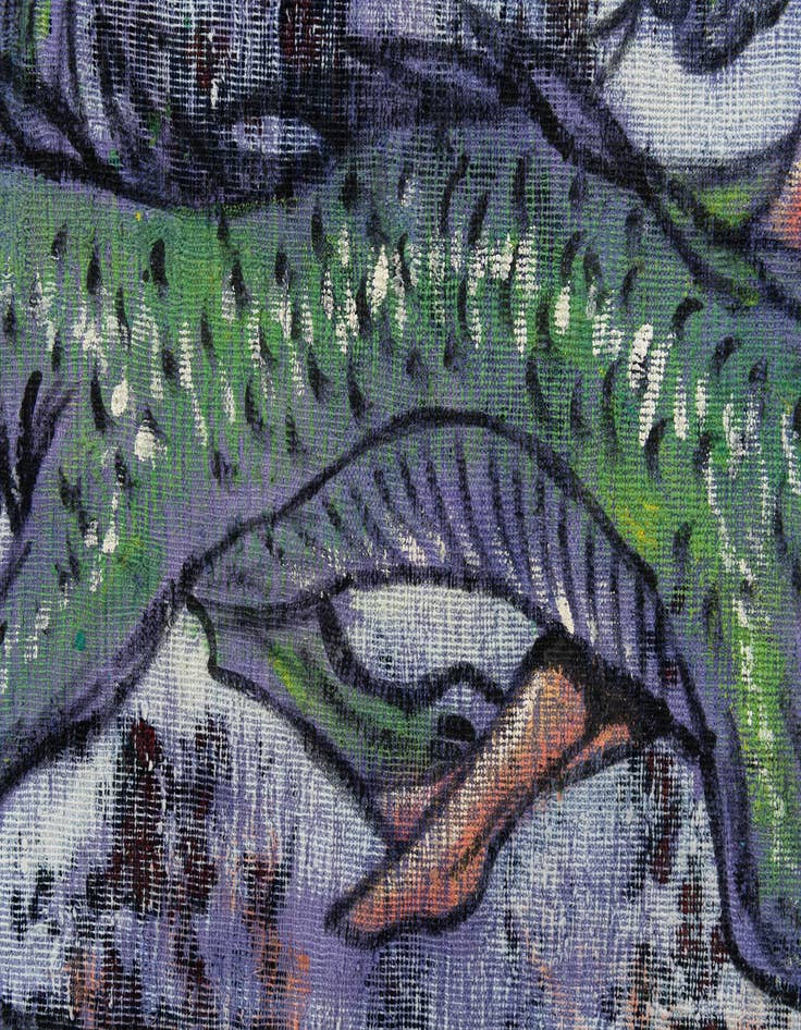 Detail image of 4' 10 x 5' 8  Hand Knotted Ultra Vintage Persian Wool Rug