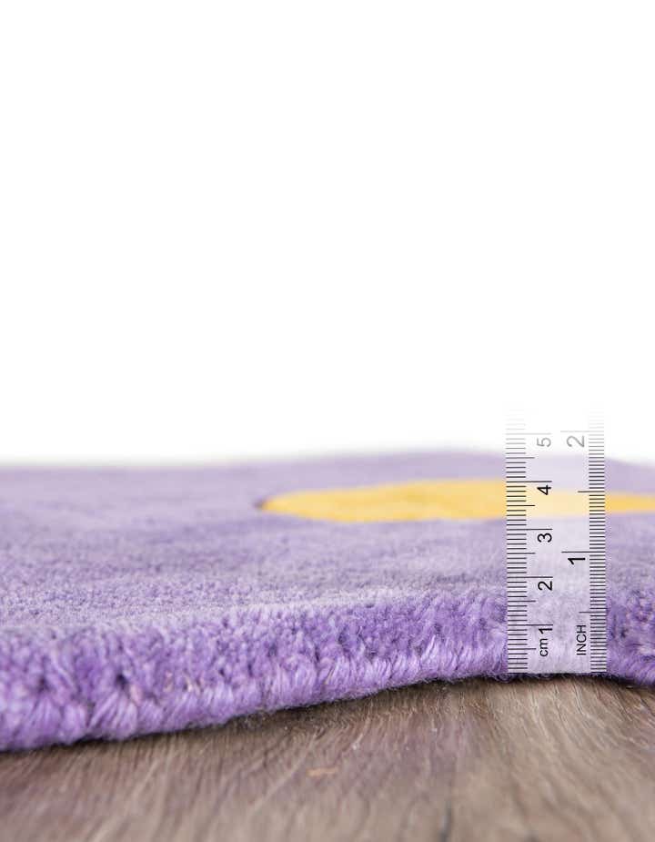 2' 2 x 2' 2 Happy Rugs Funky Flower Wool Round