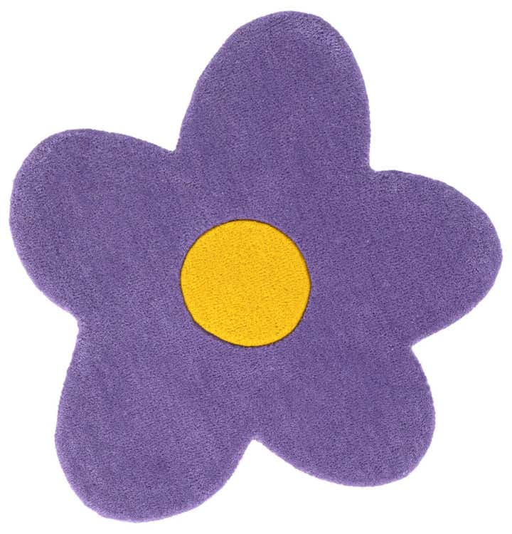 2' 2 x 2' 2 Happy Rugs Funky Flower Wool Round