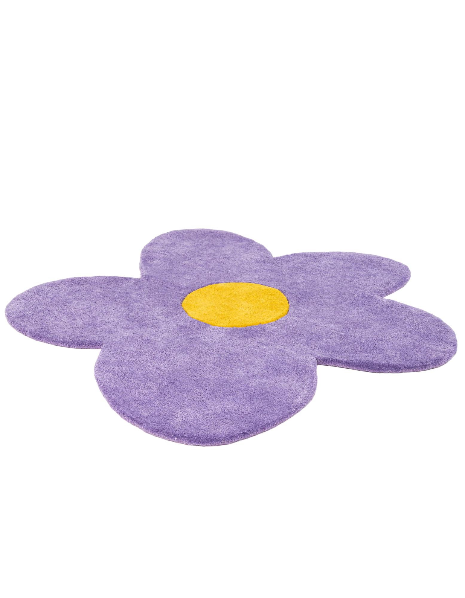 4' 1 x 4' 1 Happy Rugs Funky Flower Wool Round