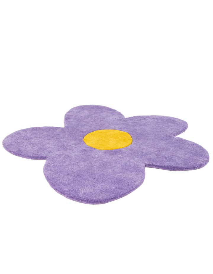 4' 1 x 4' 1 Happy Rugs Funky Flower Wool Round