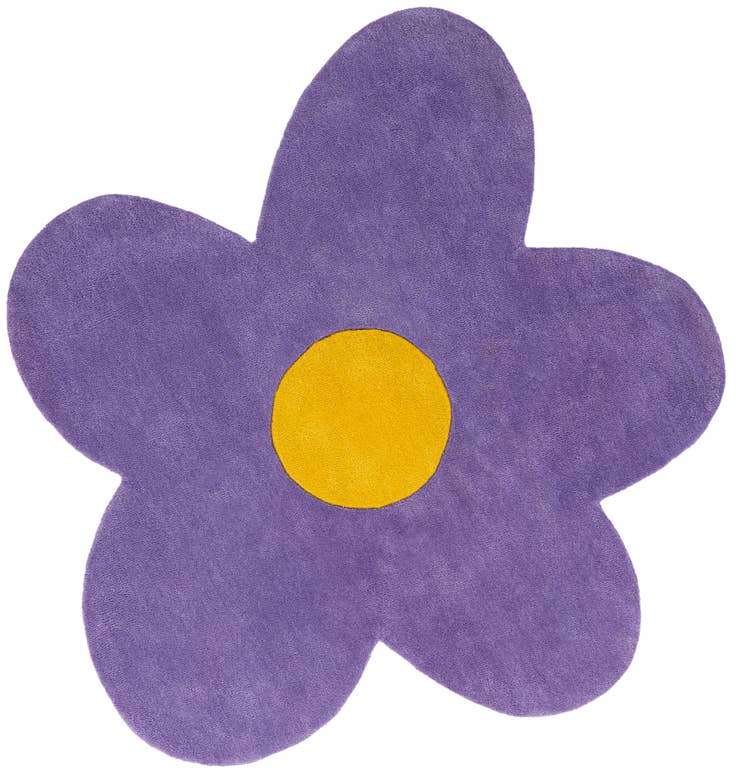 Detail image of 5' 1 x 5' 1 Happy Rugs Funky Flower Wool Round
