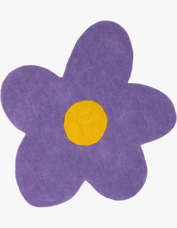 4' 1 x 4' 1 Happy Rugs Funky Flower Wool Round