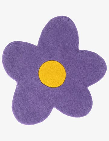 2' 2 x 2' 2 Happy Rugs Funky Flower Wool Round