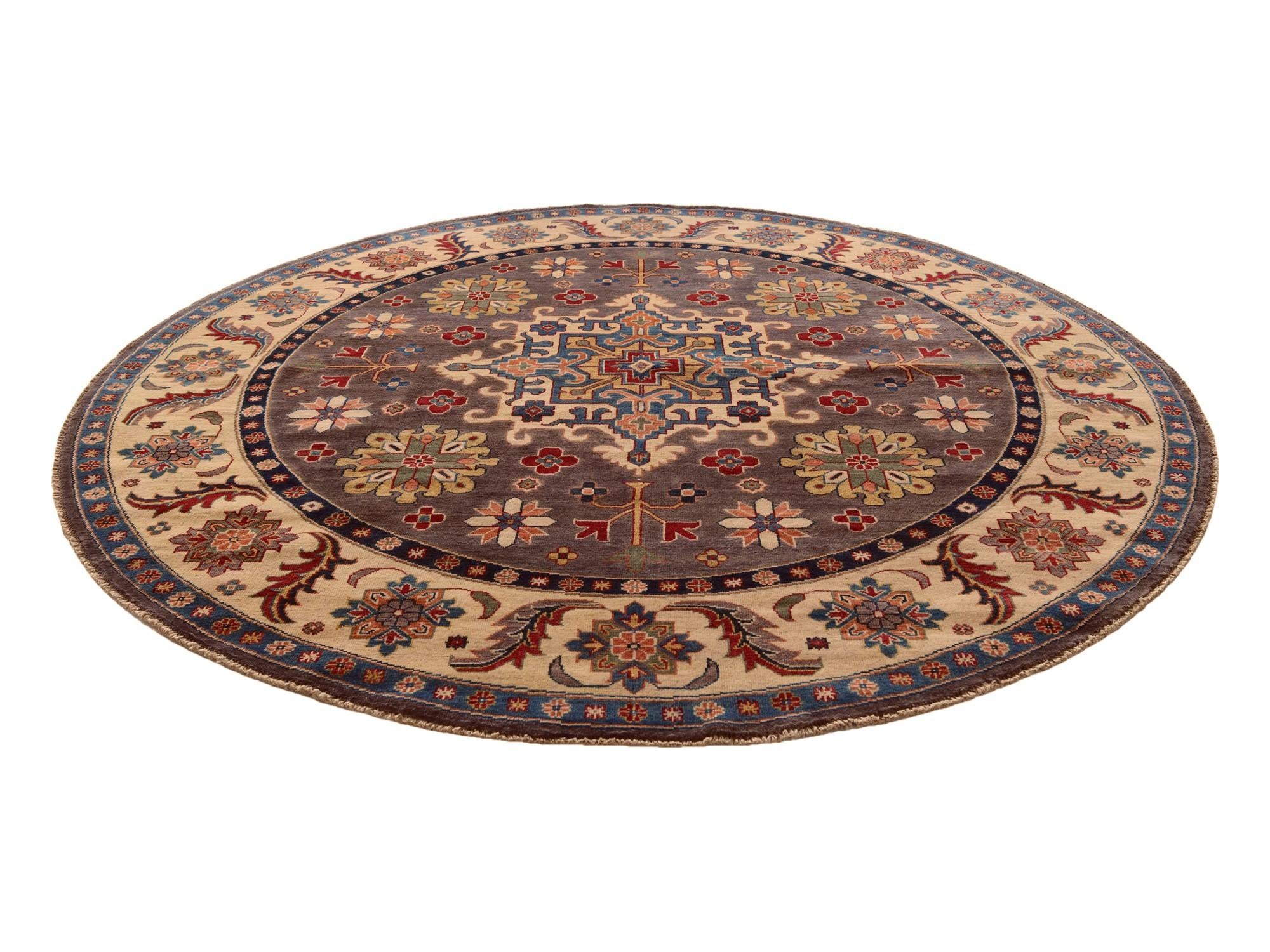 8' 2 x 8' 2 Hand Knotted Kazak Round Rug