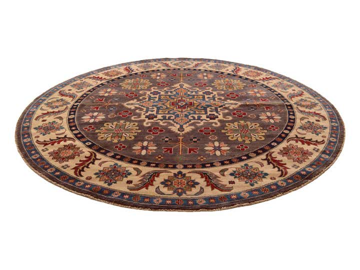 8' 2 x 8' 2 Hand Knotted Kazak Round Rug