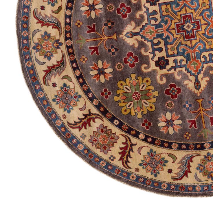 Detail image of 8' 2 x 8' 2 Hand Knotted Kazak Round Rug