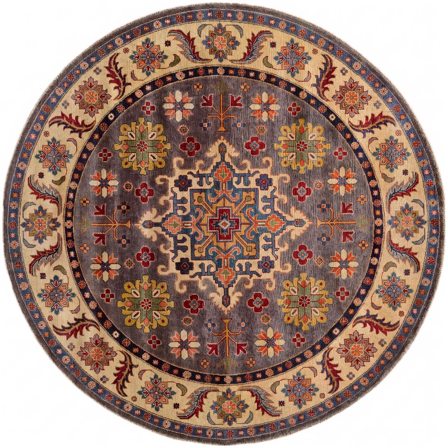 8' 2 x 8' 2 Hand Knotted Kazak Round Rug