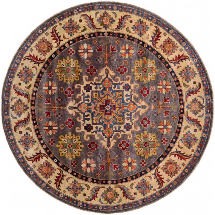 8' 2 x 8' 2 Hand Knotted Kazak Round Rug