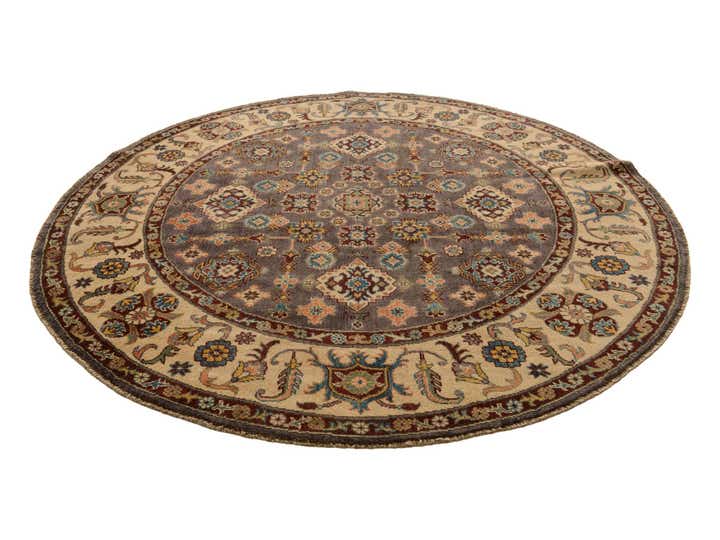 6' 7 x 6' 7 Hand Knotted Kazak Round Rug
