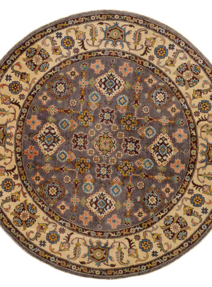 6' 7 x 6' 7 Hand Knotted Kazak Round Rug