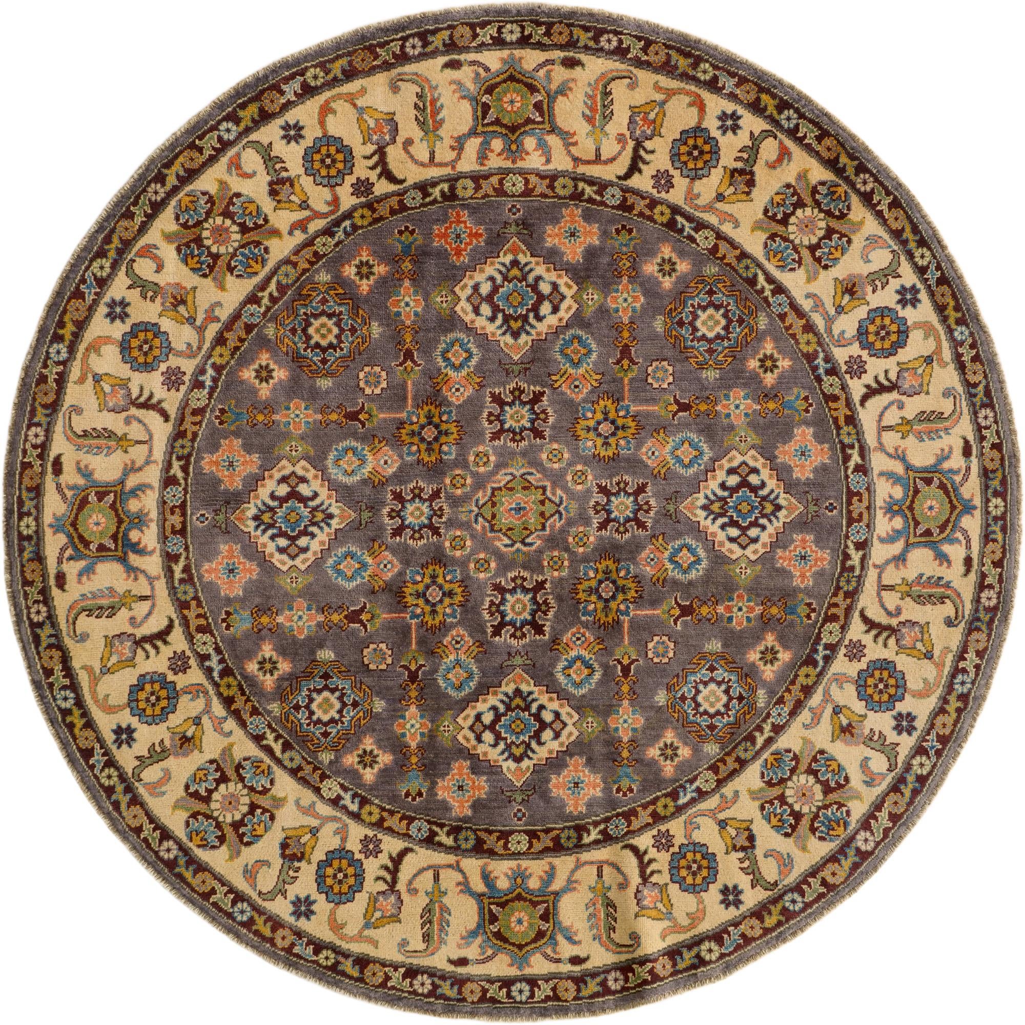 6' 7 x 6' 7 Hand Knotted Kazak Round Rug