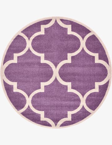 Purple Lattice Round Rug