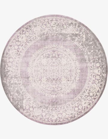 Purple Modern Classical Round Rug