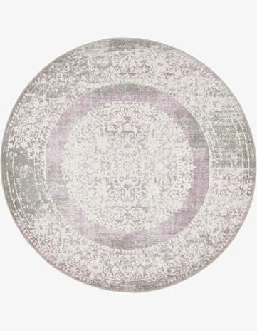 Purple Modern Classical Round Rug